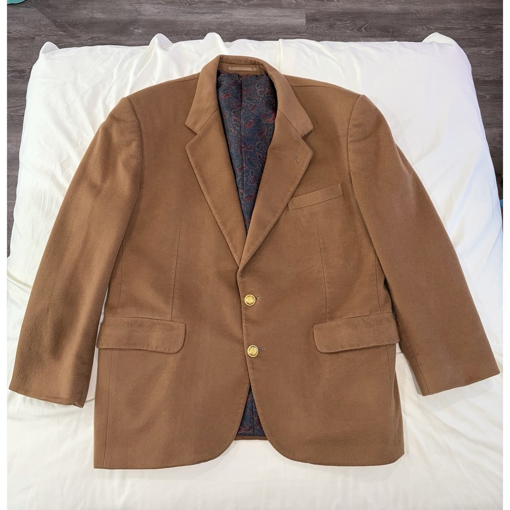Vintage Aquasqutum Beige Pure Cashmere Coat 44 Short